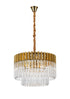 Kuna Brass/Clear Pendant Round 8 Light 60cm